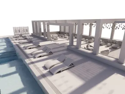 Swimming pool 3D model 12