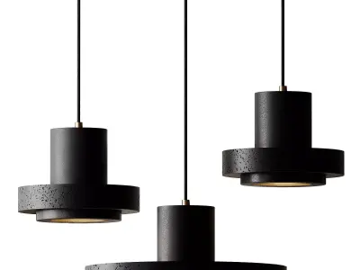 Terrazzo Flat Round Ceiling Lighting 3D model