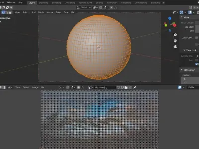 HDRI Panoramic Sky - 360 - rainbow sky Low-poly 3D model