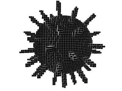 Voxel Virus v2 003 Low-poly 3D model