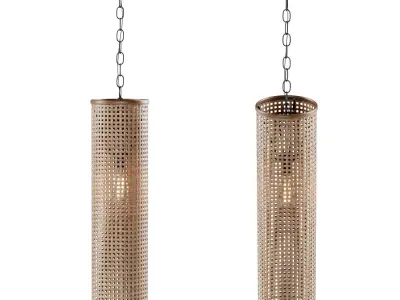 Hanging rattan lamp H700  3D model