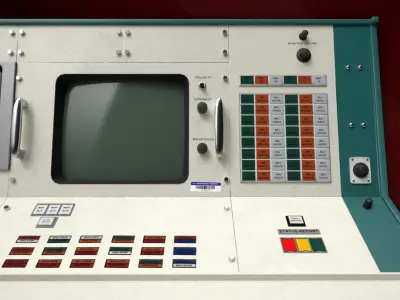 Space Exploration Control Center - Apollo Flight Controller Low-poly 3D model