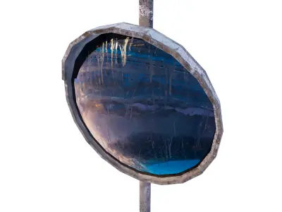 Japanese Safety Mirror Low-poly 3D model