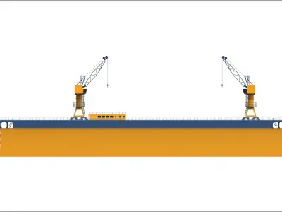 Floating Dock  Low-poly 3D model