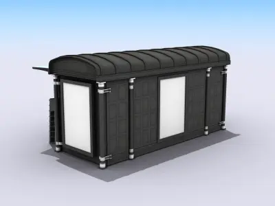 Newspaper Kiosk Low-poly 3D model