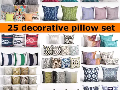 25 Decorative set pillow 3D model