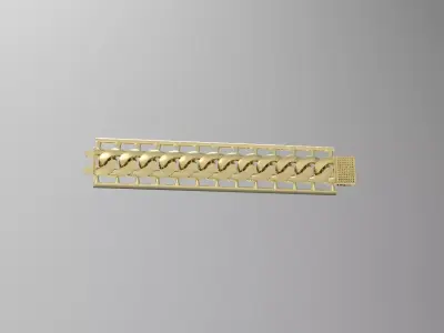 BIG and light cuban chain gourmet bracelet  3D print model