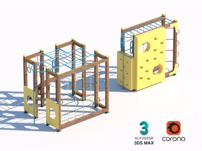 Modular Climbing Cube with Interactive Panels 3D model