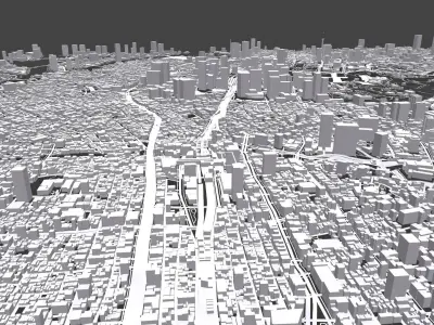 Cityscape Tokyo Japan fragment city 3D model