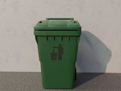 Garbage Bin Low-poly 3D model get