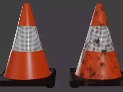 Photorealistic Traffic Cone  3D model