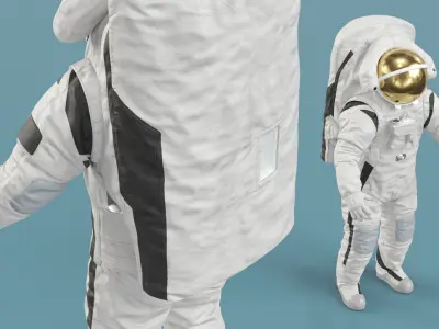  Empty Modern Lunar Mission Spacesuit A-pose 