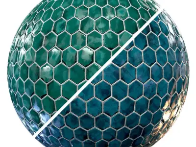 Teal Tile-01-PBR-2k-4k Texture