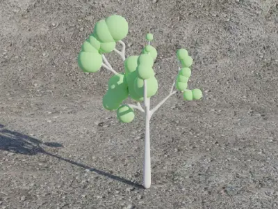 Sci-Fi Fantasy Low-Poly Game-Ready Tree 1 - Light Green 1 Low-poly 3D model