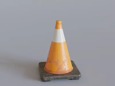 Traffic Cones Low-poly 3D model