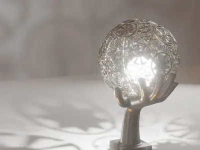 astral-table-lamp hand holding metal globe 3D model