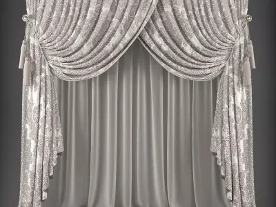 Curtain Low-poly 3D model 133