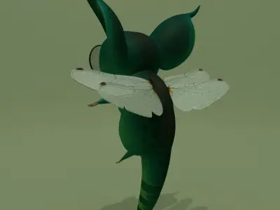 Cartoon Monster Cat-Fly 3D model