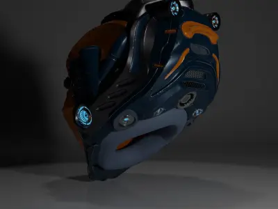 Sci-fi helmet Low-poly 3D model