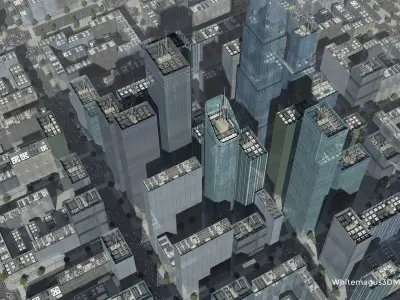 High Rise City VI Low-poly 3D model