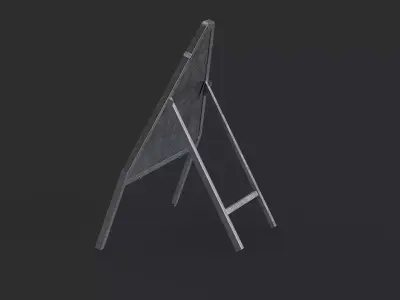 Men At Work Triangular Road Sign Low-poly 3D model