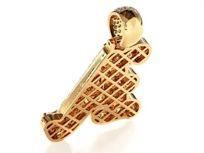 Tattoo fonts A alphabet pendent 3D print model