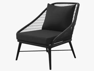 Tupo Slate Gray Lounge Chair Low-poly 3D model