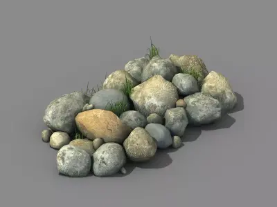 Climbed rattan - stone 03 3D model