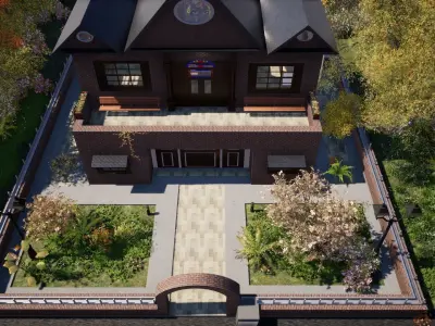 HOUSE ANTIQUE Low-poly 3D model