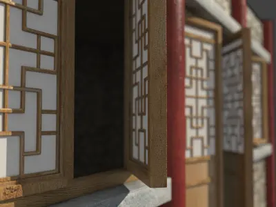 Chinese style Windows Chinese style Chinese door window 3D model
