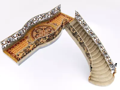 classical staircase 5 3D model