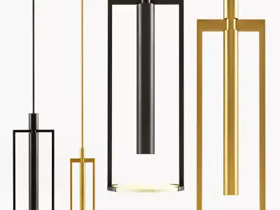 Melange Small and Medium Floating Disc Pendant 3D model