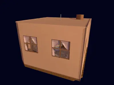 low poly interior living room Low-poly 3D model