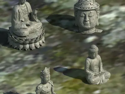 Sculpture - Pool Buddha 12 3D model