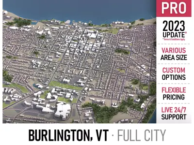 Burlington Low-poly 3D model