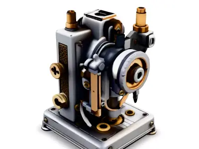 Steampunk Industrial Machine 3D Model Low-poly 3D model