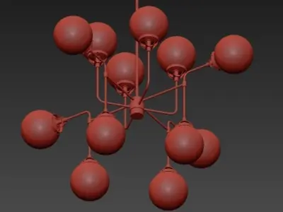 Bistro Globe  Glass Chandelier 3D model