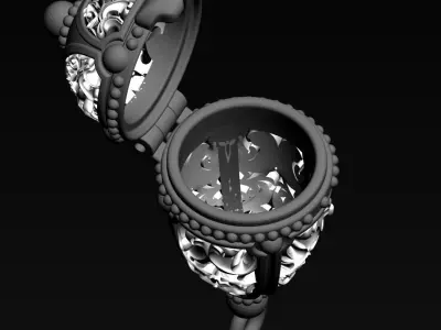 Pendant with hiding place 3D print model