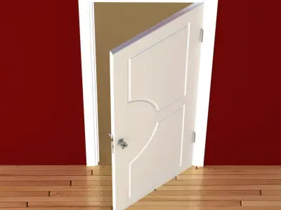 Door-1 open door on wall 3D model