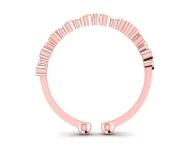 Elegant Open Heart Diamond Womens Ring 3D Jewelry Model  1546 3D print model