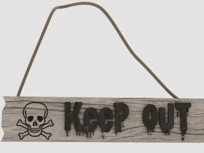 Halloween Sign Keep out sign 3D model