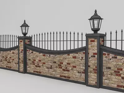 Garden Wall Low-poly 3D model
