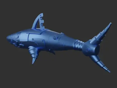 Spaceship in Fish Shape 3D print model