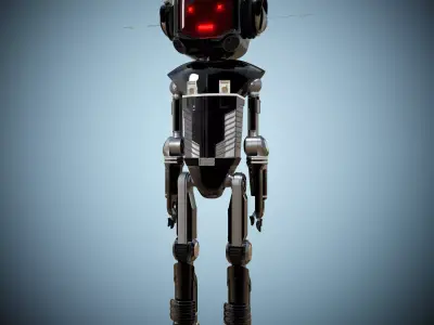 LED Machine Cartoon Robot Rigged Version 3D model