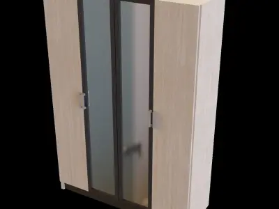 Cabinet with mirrors Low-poly 3D model