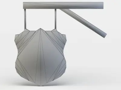 Emblem shield hanging on wall Low-poly 3D model