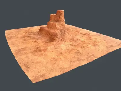 Desert Cliff Low-poly 3D model