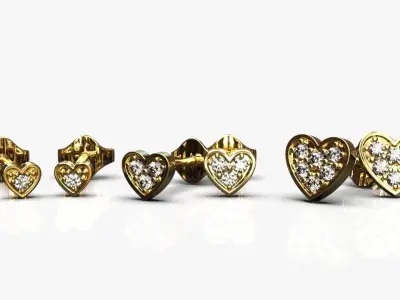 Hearts earrings 3D print model purchase