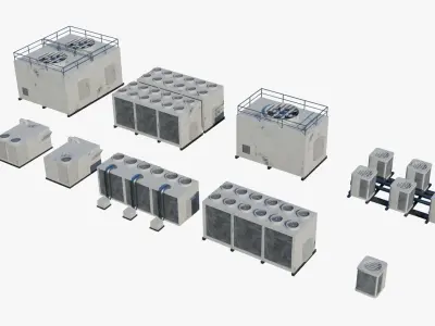 Rooftop AC Pack Low-poly 3D model