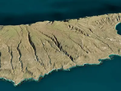 San Clemente island full 3D model terrain 3D model